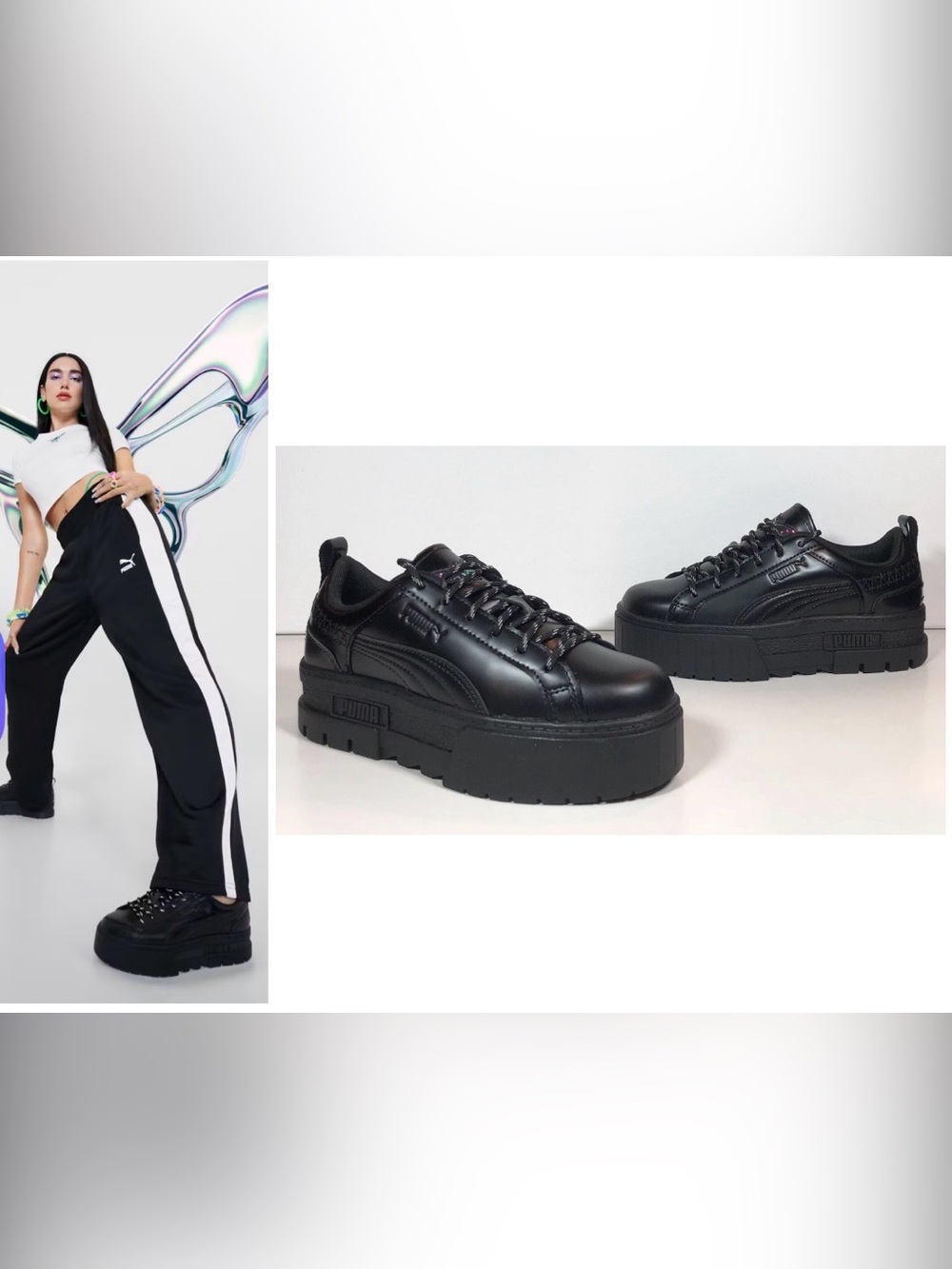 Puma x Dua Lipa Mayze Flutur Platform Sneakers Women’s Black US 8.5 388013-01